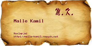 Malle Kamil névjegykártya
